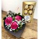 Cone de Rosas Pink com Ferrero 